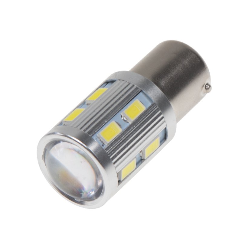 LED BA15s bílá, 12-24V, 12SMD + 3W LED (95C-BA15S-3) 2 ks