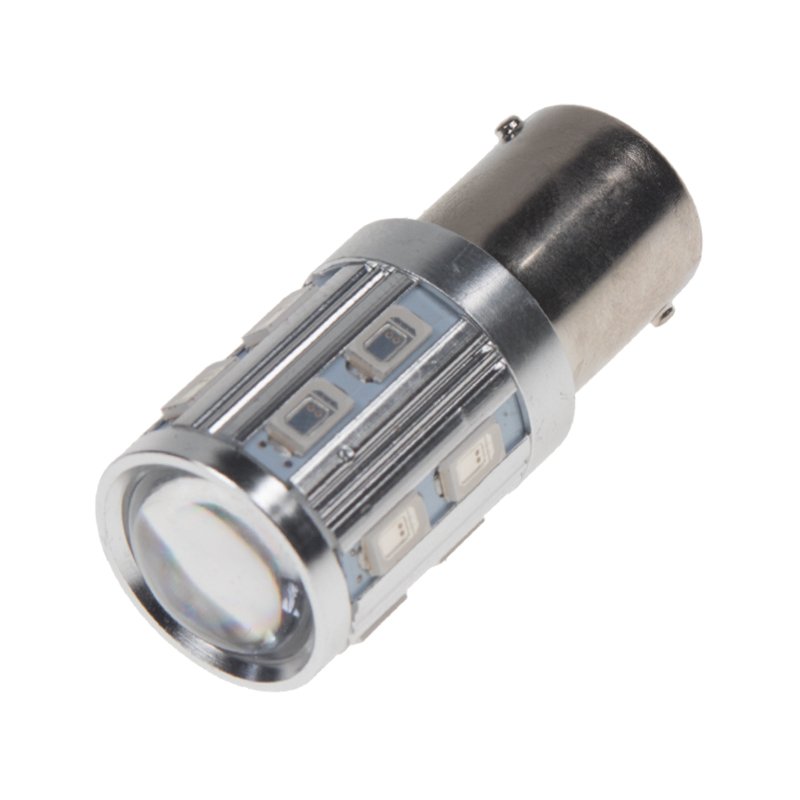 LED BA15S červená, 12SMD  + 3W LED 10-30V (95C-BA15S-3red) 2 ks