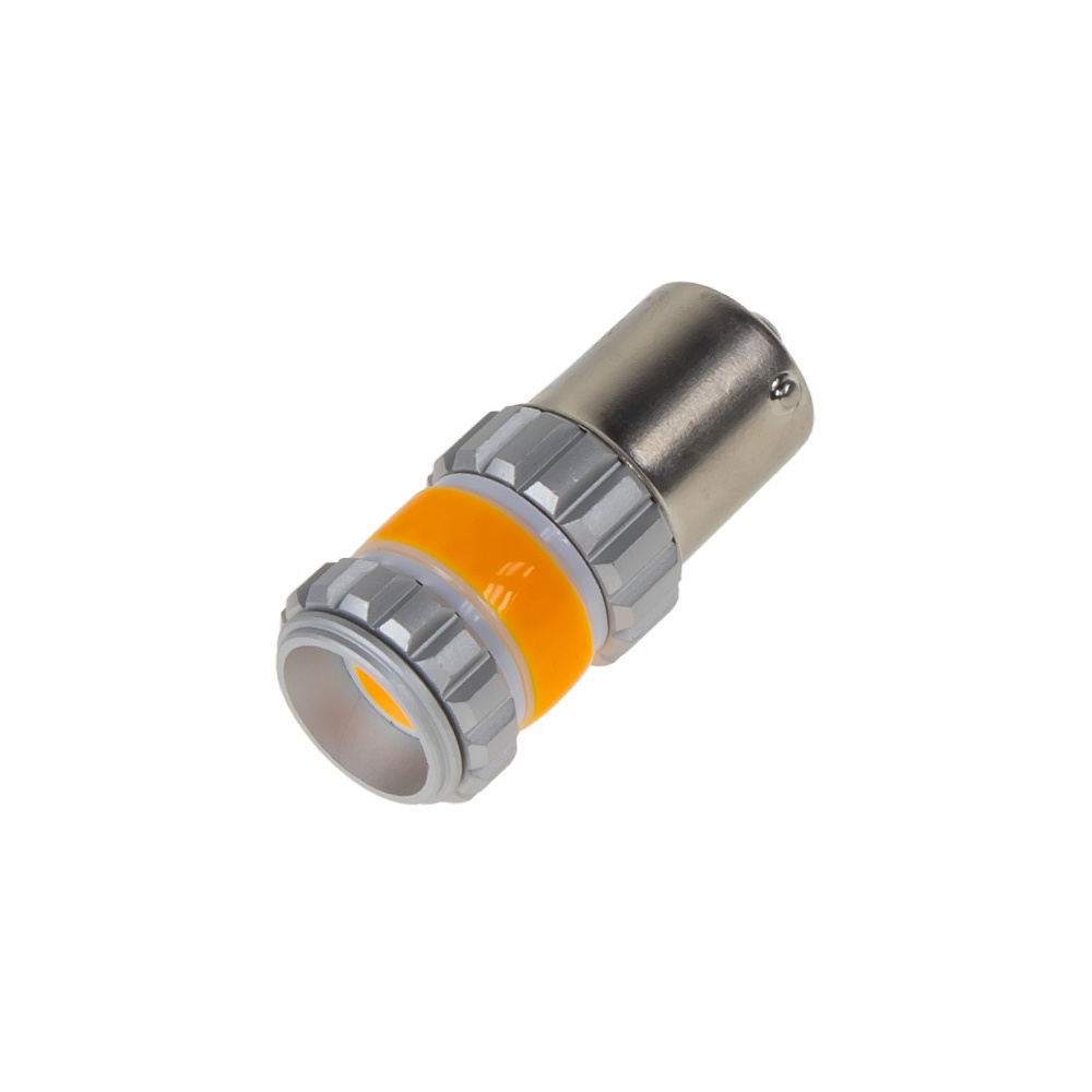 LED BA15s oranžová, COB 360 st., 9-60V, 12W (951012ora) 2 ks