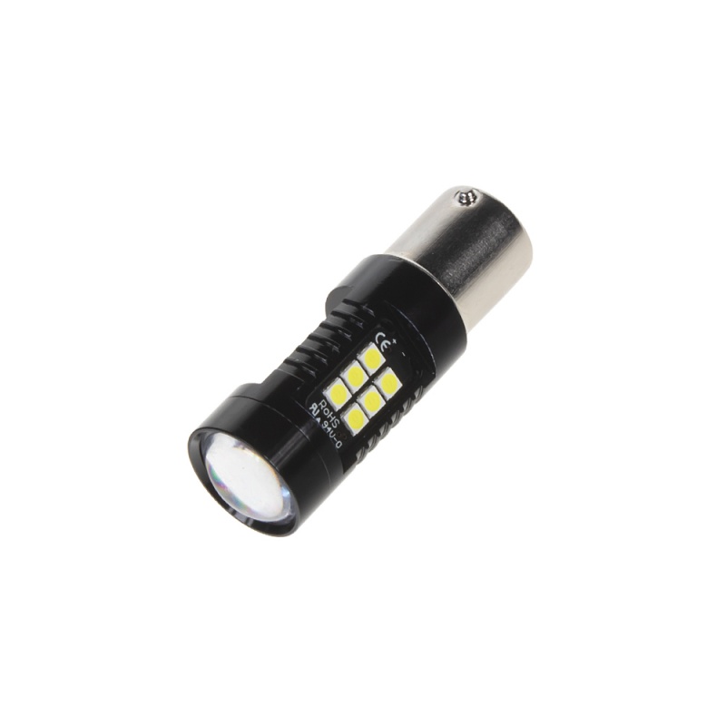 LED BA15s bílá, 12V, 21LED/3030SMD (95C-BA15S-21/12) 2 ks