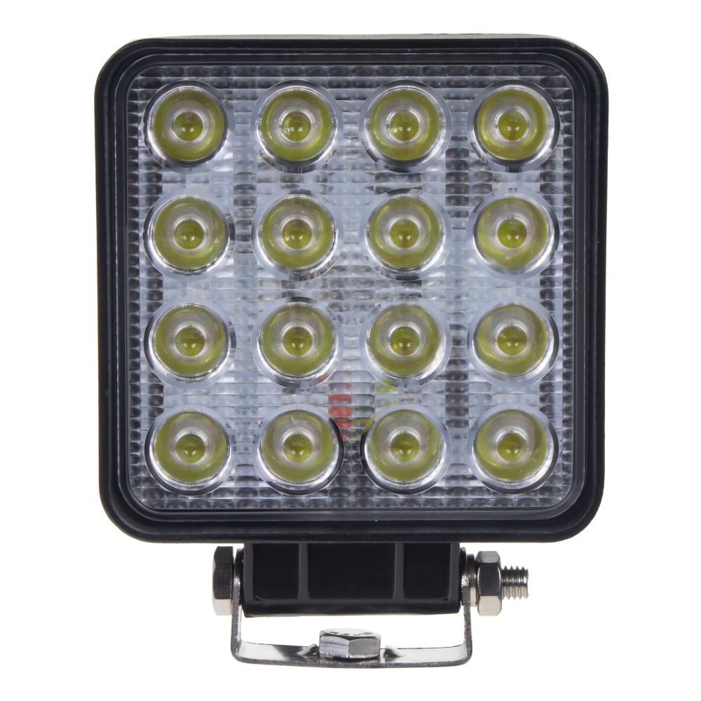 LED světlo hranaté bílé/oranžový predátor 16x3W, 107x107x60mm, ECE R10 (wl-806wo)