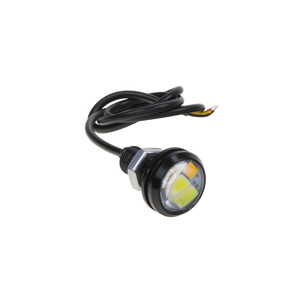 LED světlo pro denní svícení (eagle eye) 23mm, 12V, bílá/oranžová (95drl23wo)