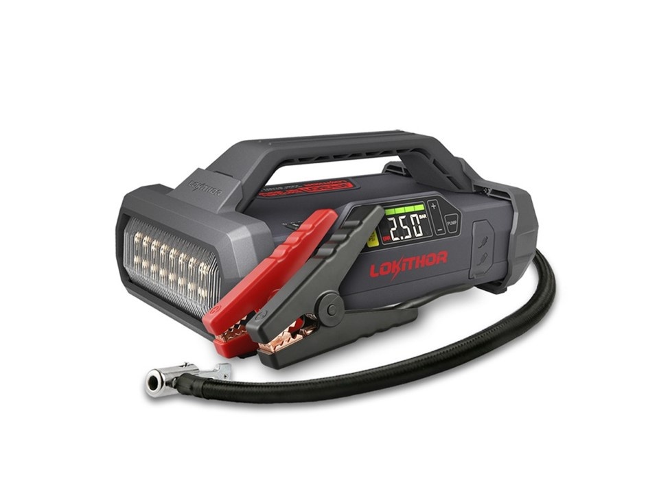 Startovací zdroj (JumpStarter) s kompresorem, 74Wh/2000A, 12V (35969)