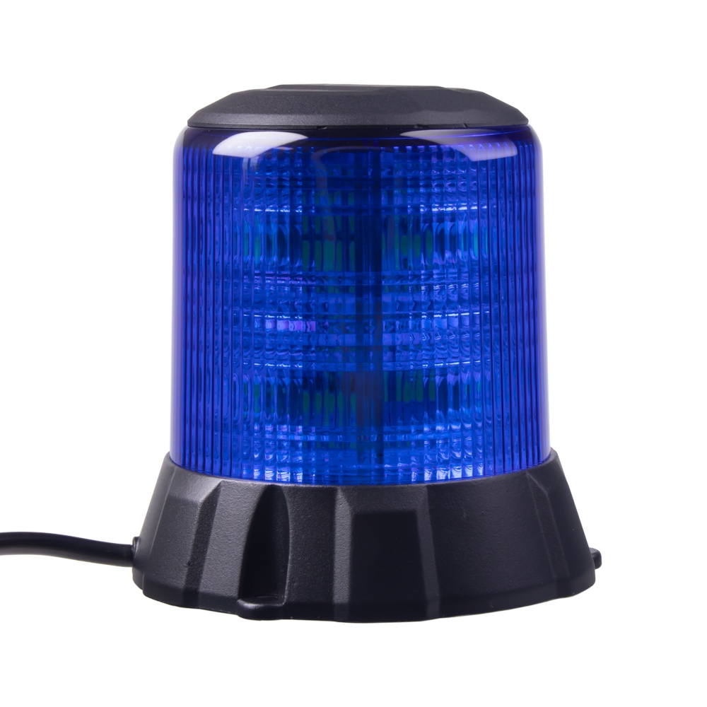 CARCLEVER Robustní modrý LED maják, černý hliník, 96W, ECE R65 (wl405fixblu)