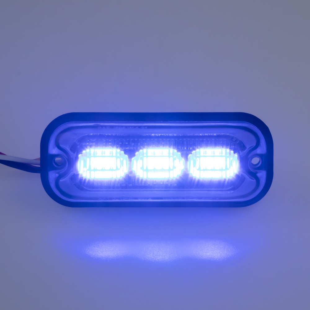 PREDATOR 3x4W LED, 12-24V, modrý, ECE R10 (br003B)