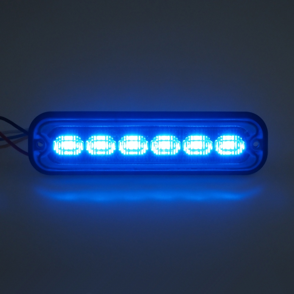 PREDATOR 6x4W LED, 12-24V, modrý, ECE R65 (br006B)