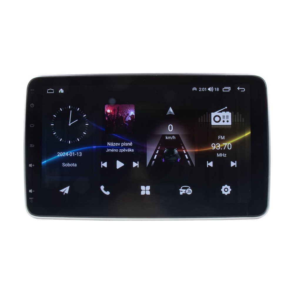 CARCLEVER 1DIN autorádio s 10 LCD, OS Android, WI-FI, GPS, CarPlay, Bluetooth, 2x USB, 4G (80832A4) NOVINKA