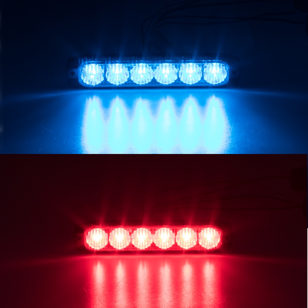 2x PROFI SLIM výstražné LED světlo vnější, červené+modré, 12-24V, ECE R65 (911-006blu+red)