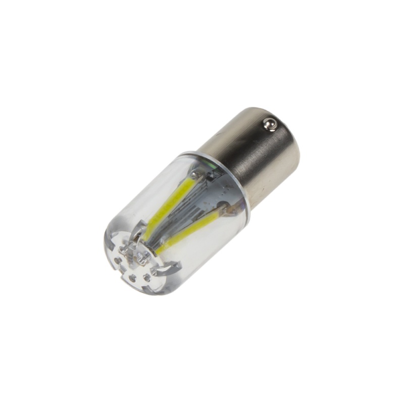 LED BA15s bílá, 12-24V, 4LED/COB (95118) 2 ks